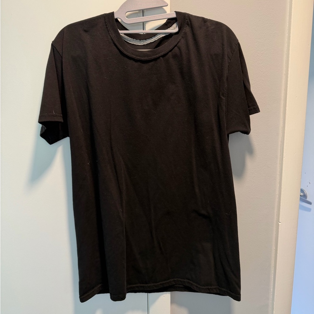 Hanes Black Short Sleeve Crew Neck Tee